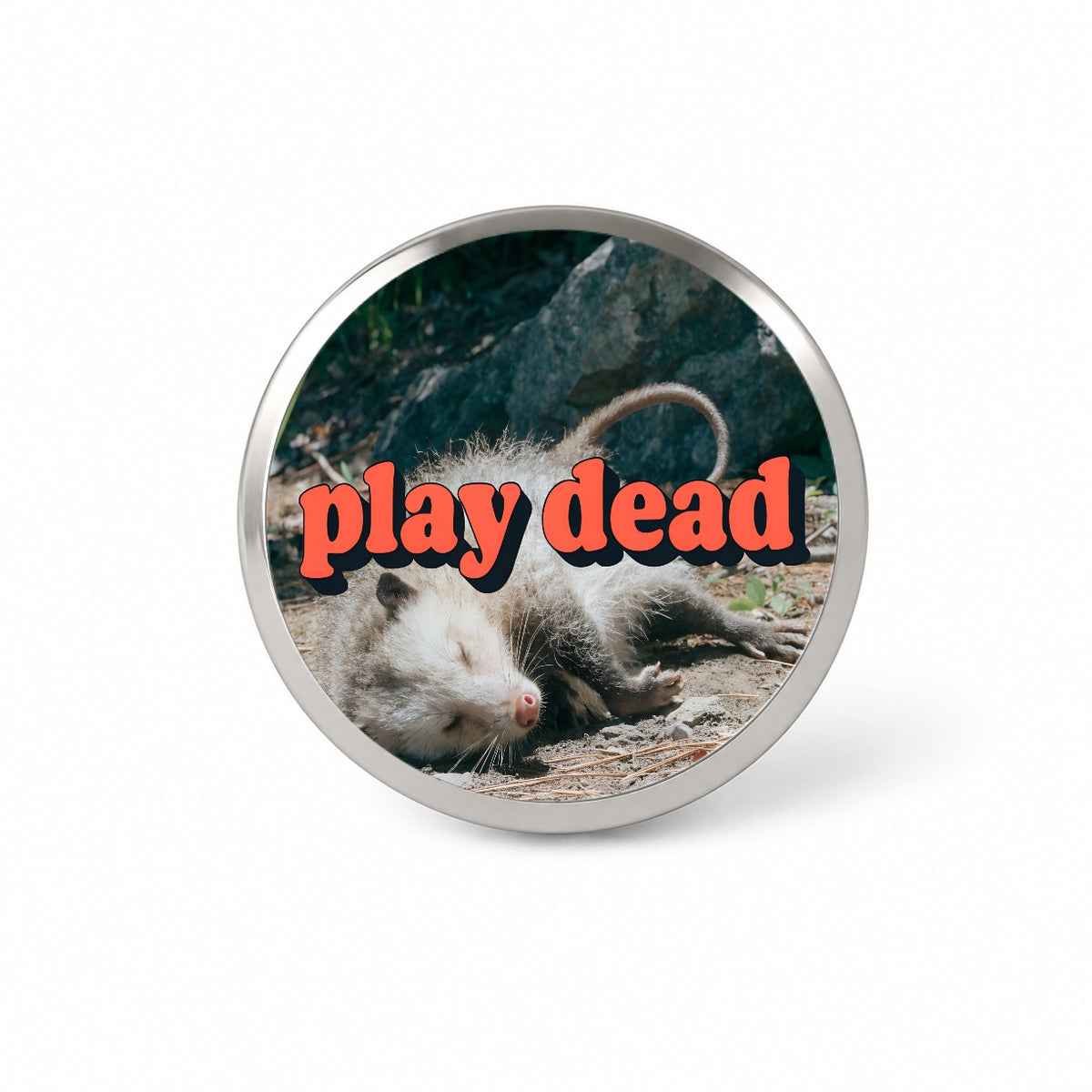 Play Dead Opossum Funny Novelty Hat Backpack Lapel Pin