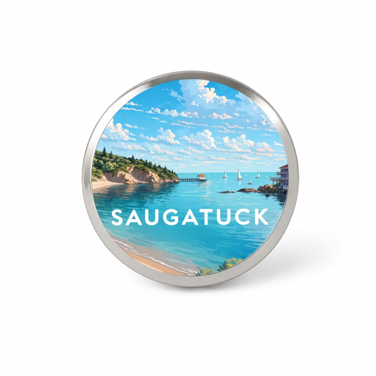 Saugatuck Michigan Travel Novelty Hat Backpack Lapel Pin