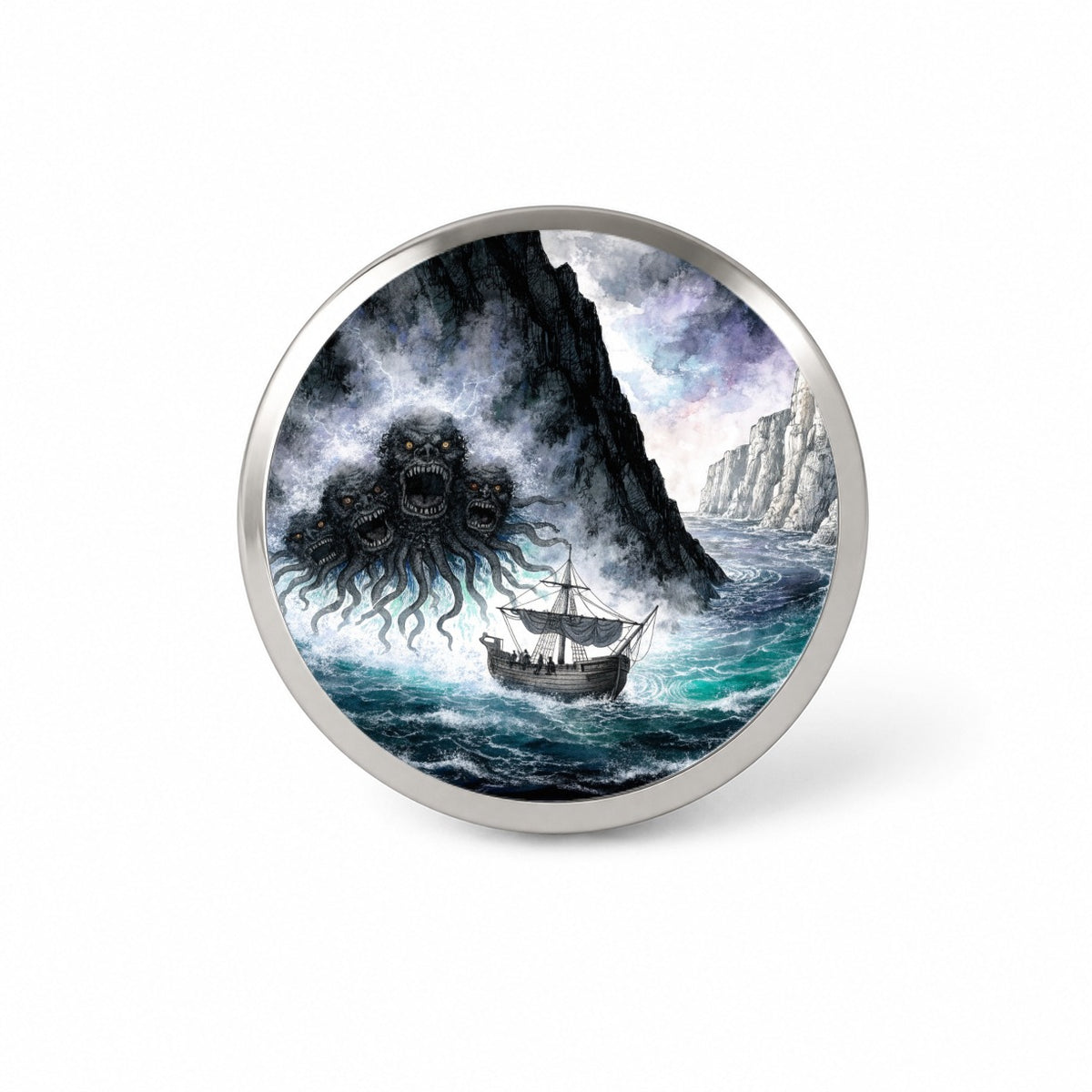 Scylla Greek Sea Monster Novelty Hat Backpack Lapel Pin