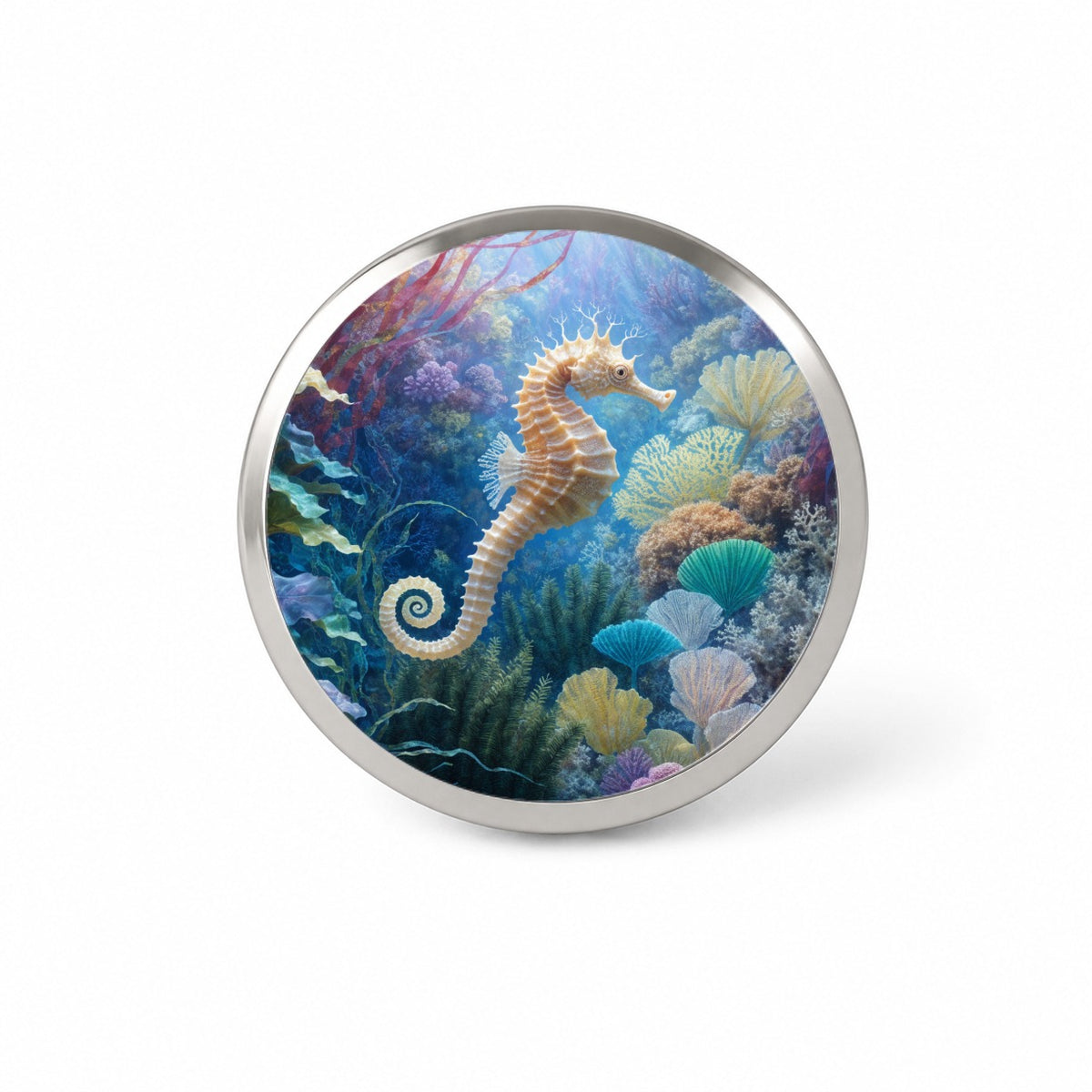 Seahorse Coral Reef Novelty Hat Backpack Lapel Pin