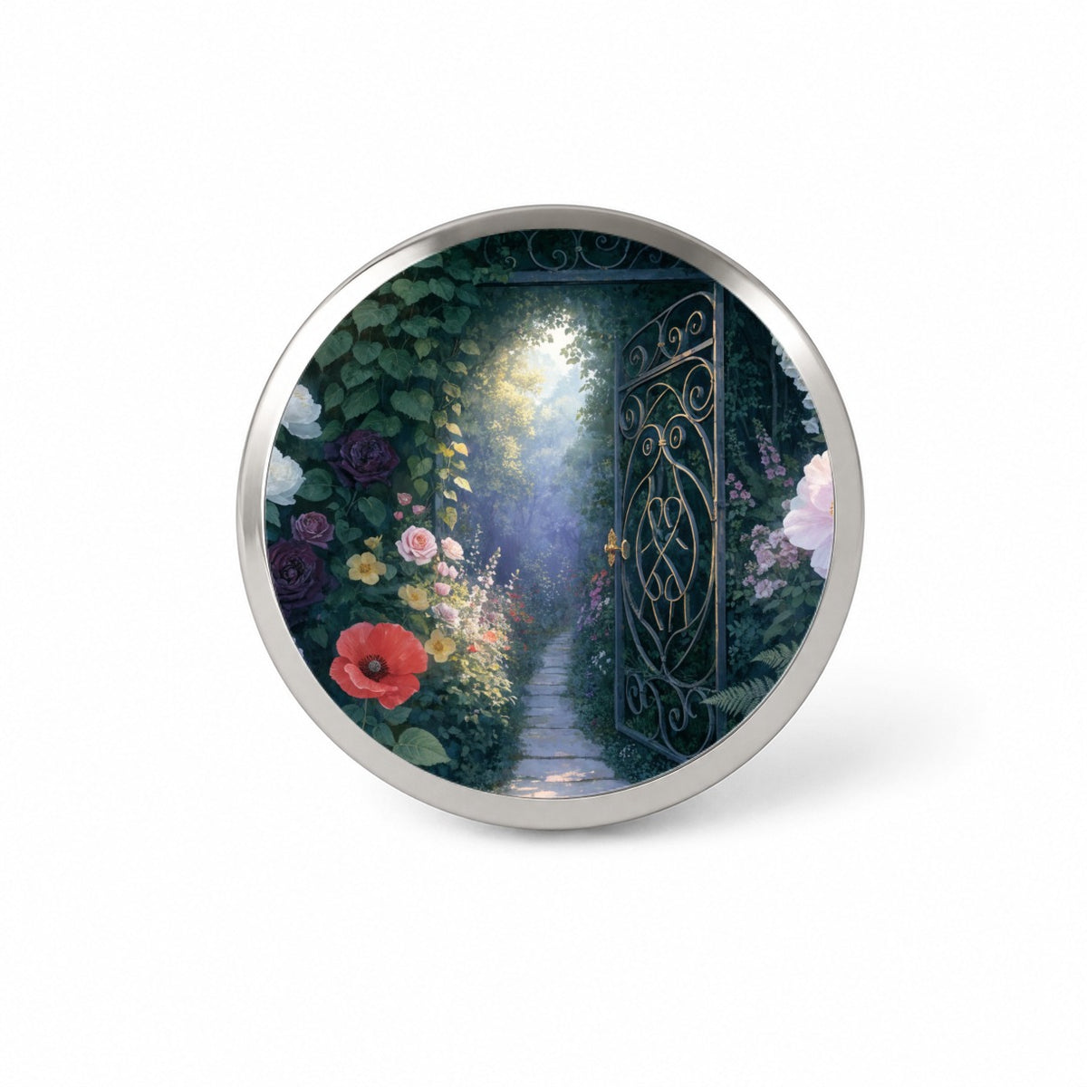Secret Flower Garden Gate Novelty Hat Backpack Lapel Pin