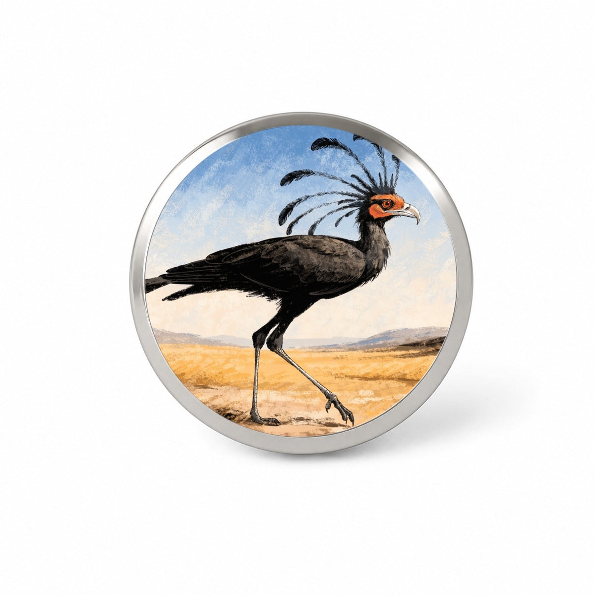 Secretary Bird Savanna Novelty Hat Backpack Lapel Pin
