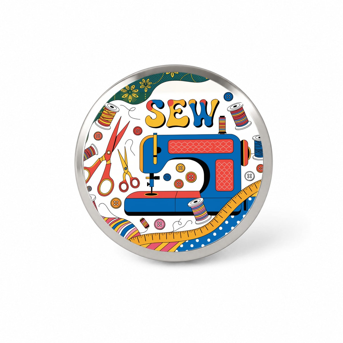 Sew Colorful Sewing Machine Novelty Hat Backpack Lapel Pin