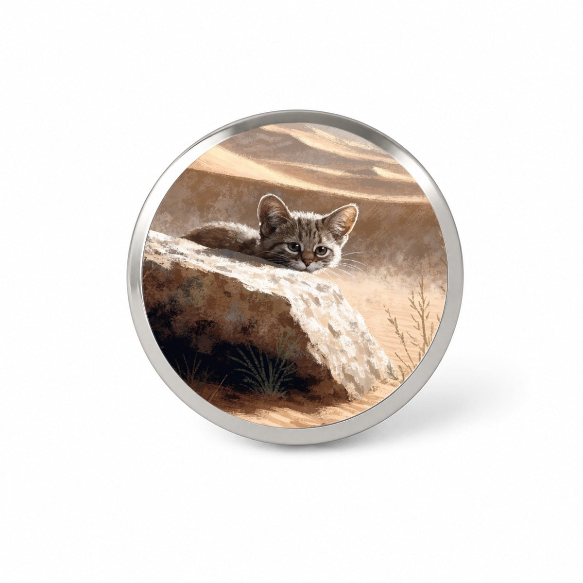 Small Sand Cat Novelty Hat Backpack Lapel Pin