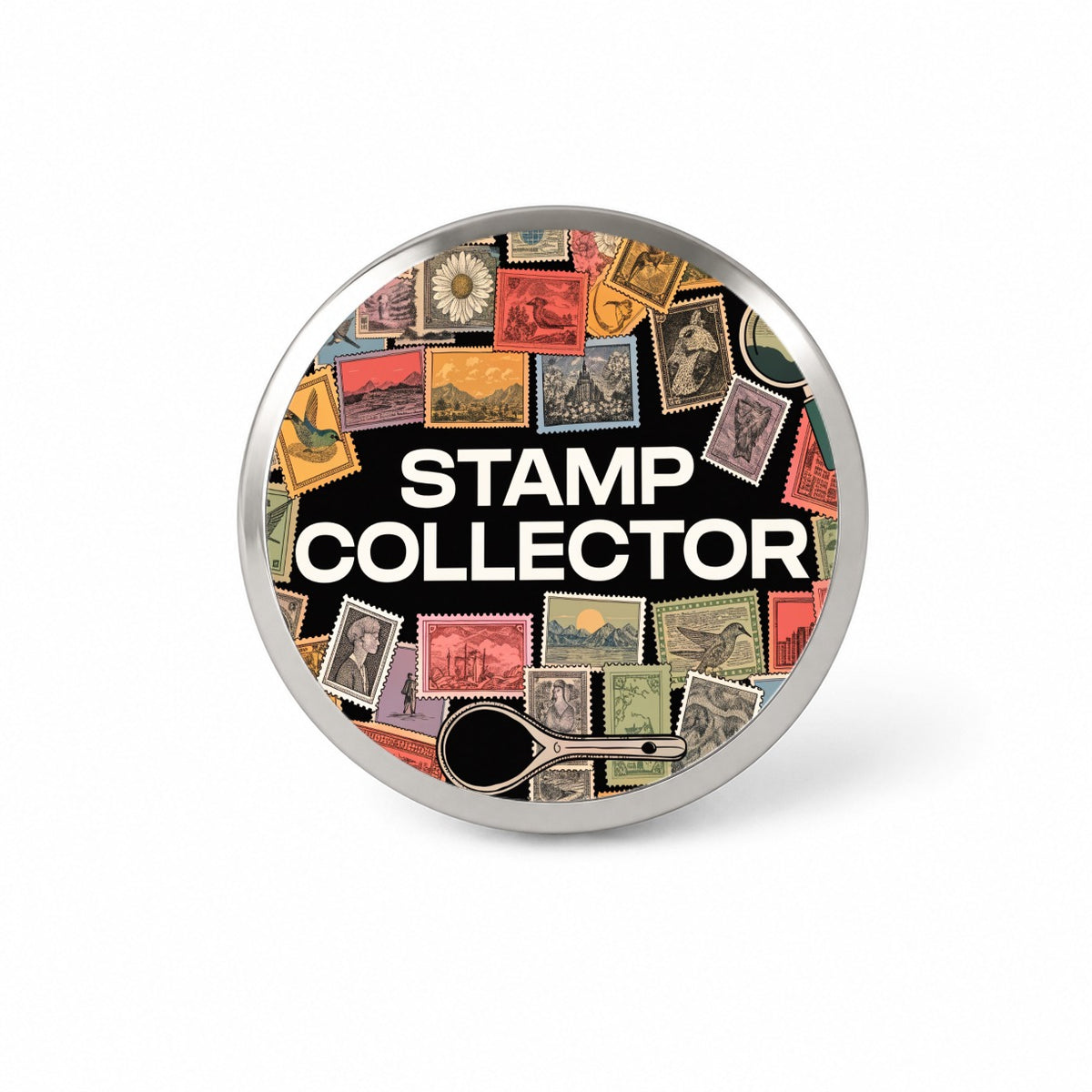 Stamp Collecting Novelty Hat Backpack Lapel Pin
