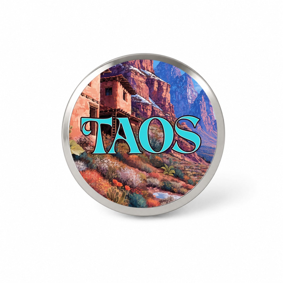 Taos New Mexico Travel Novelty Hat Backpack Lapel Pin