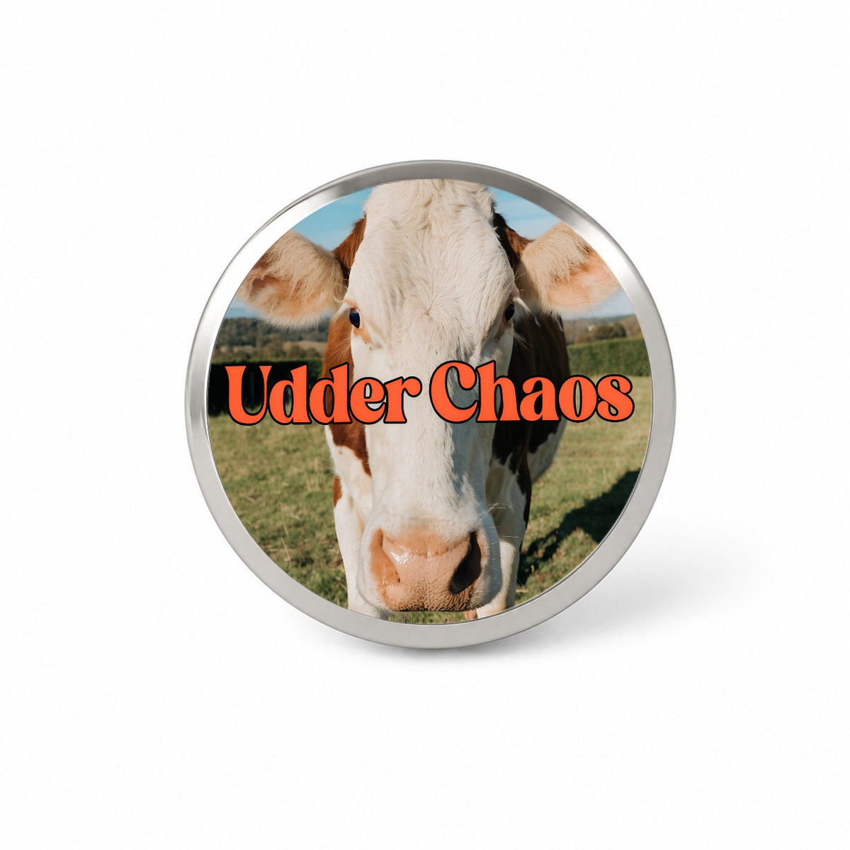 Udder Chaos Cow Funny Novelty Hat Backpack Lapel Pin