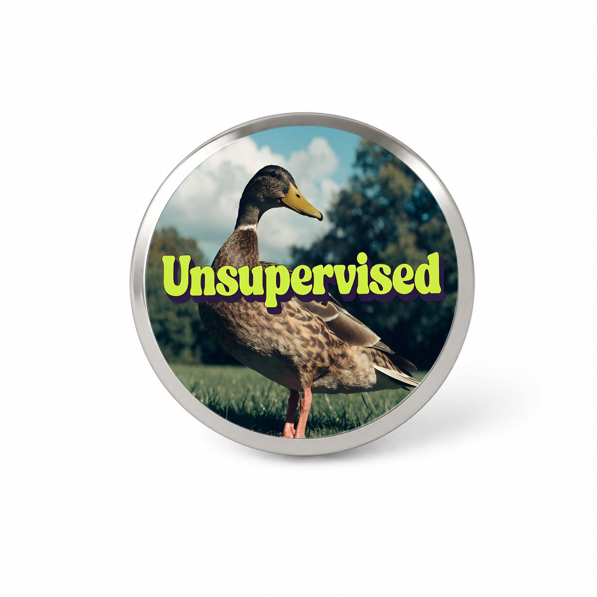 Unsupervised Duck Funny Novelty Hat Backpack Lapel Pin