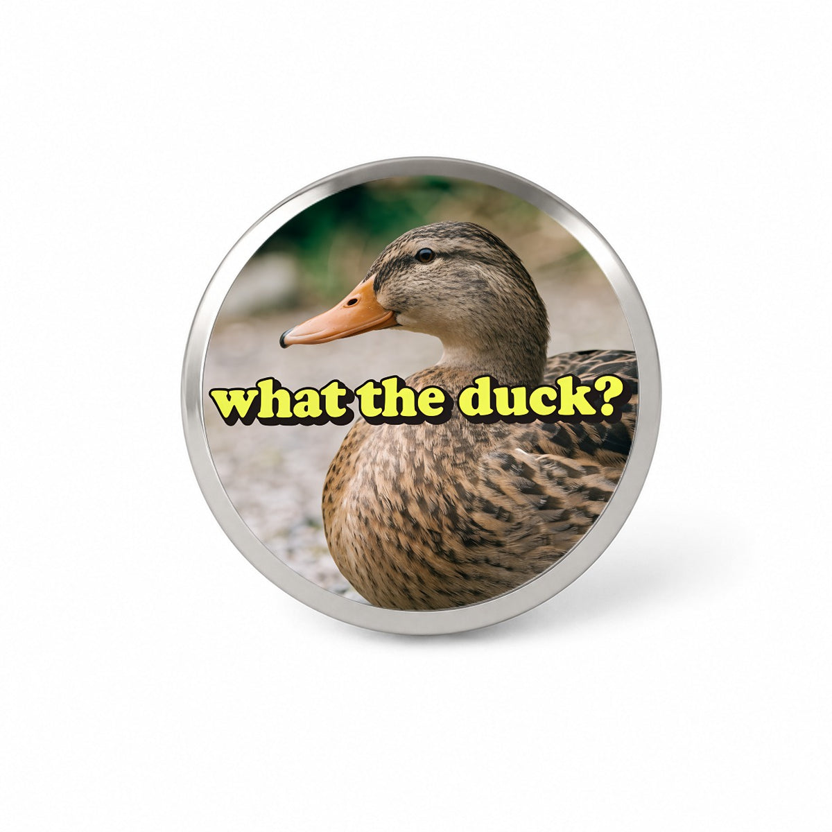 What The Duck Funny Novelty Hat Backpack Lapel Pin