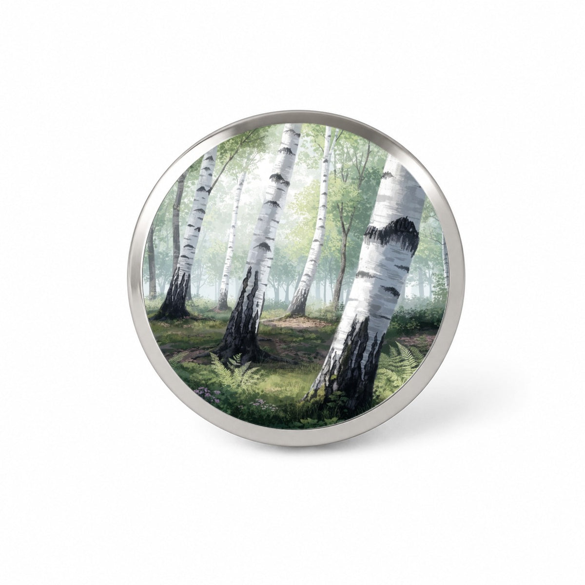White Birch Forest Novelty Hat Backpack Lapel Pin