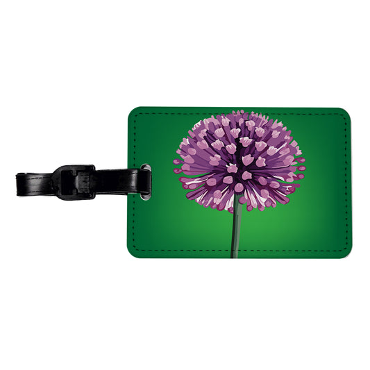 Allium Flower Purple Watercolor Travel Faux Leather Luggage Tag