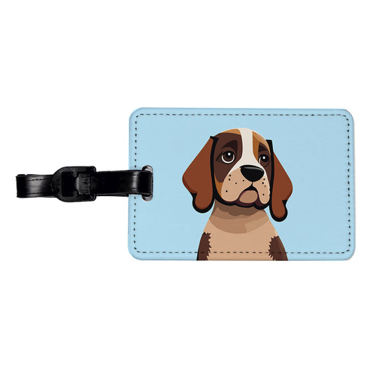 American English Coonhound Dog Travel Faux Leather Luggage Tag