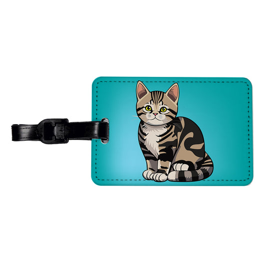 American Shorthair Cute Cat Travel Faux Leather Luggage Tag