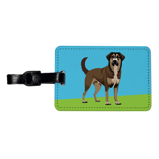 Anatolian Shepherd Dog Standing Travel Faux Leather Luggage Tag