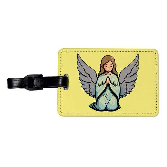Angel Praying Christian Travel Faux Leather Luggage Tag