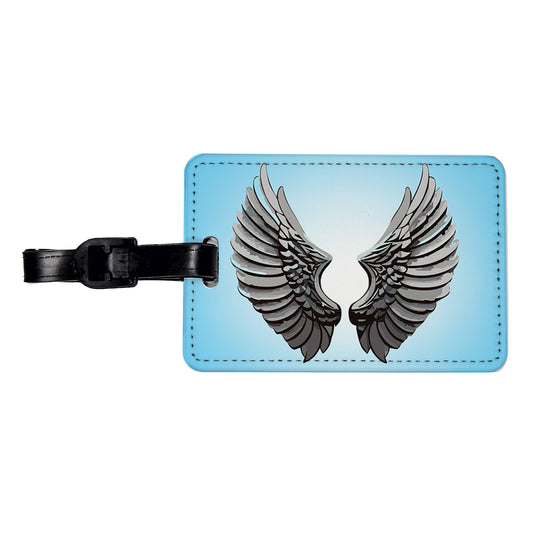 Angel Wings Pair Travel Faux Leather Luggage Tag