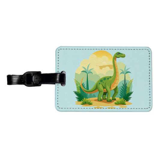 Apatosaurus Dinosaur Travel Faux Leather Luggage Tag