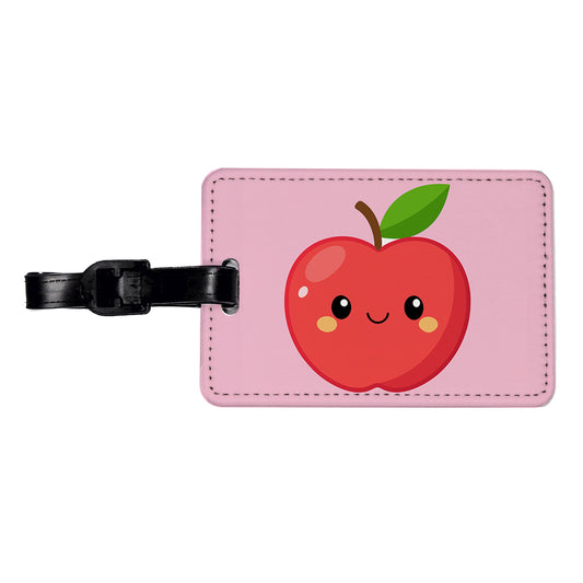 Apple Cute Happy Fruit Teacher Travel Faux Leather Luggage Tag