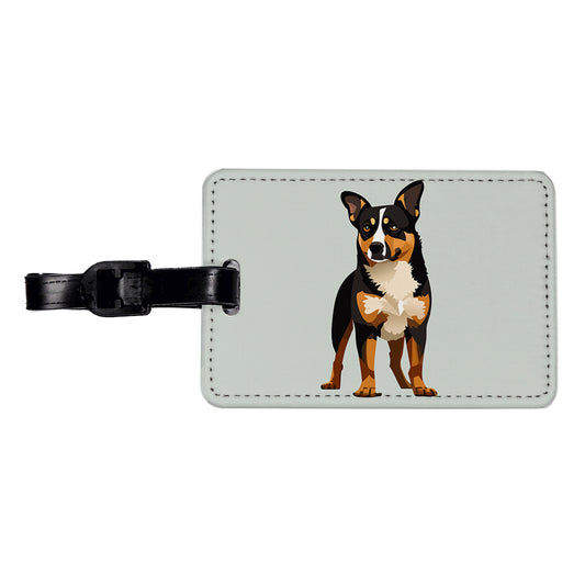 Australian Cattle Dog Standing Travel Faux Leather Luggage Tag