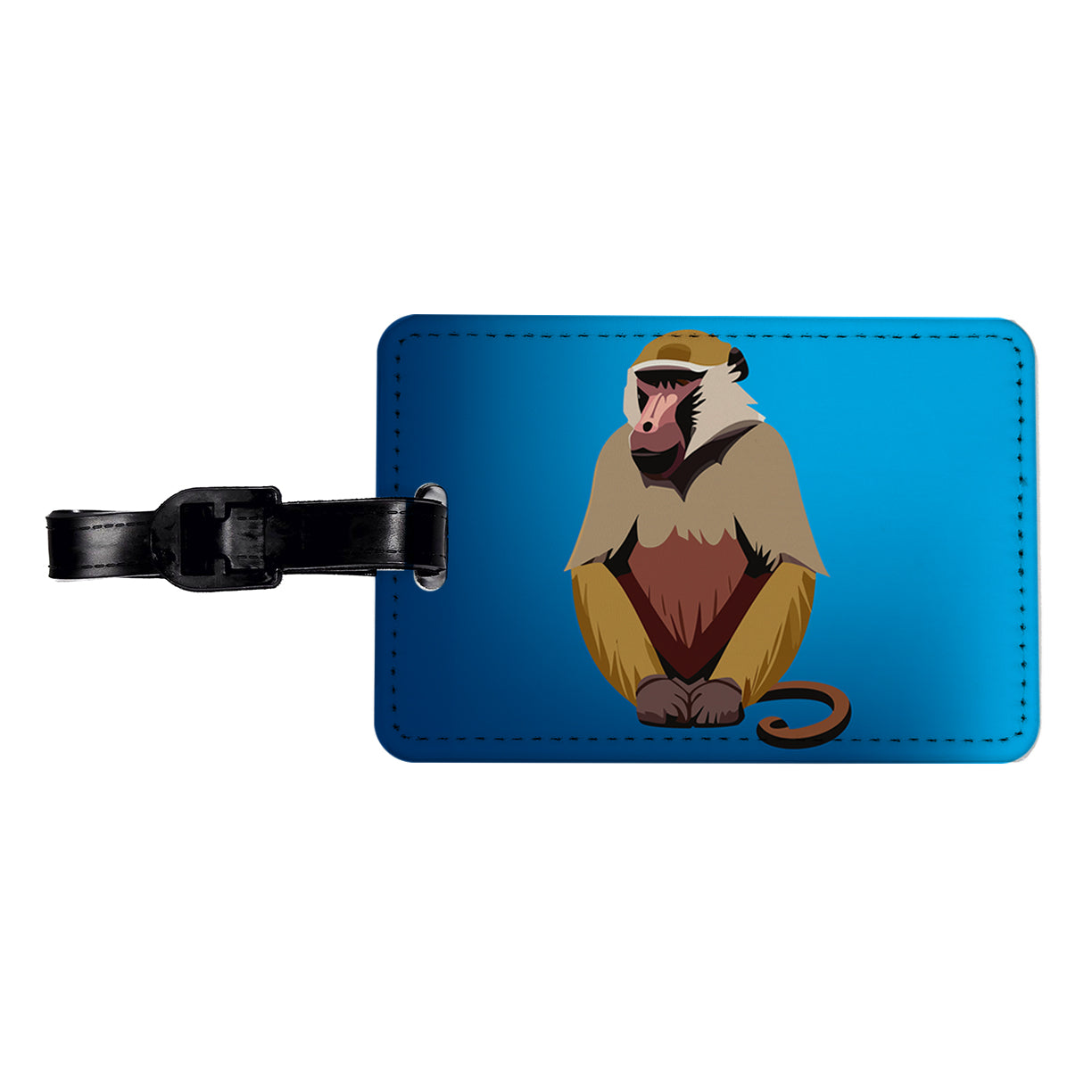 Baboon Primate Africa Travel Faux Leather Luggage Tag
