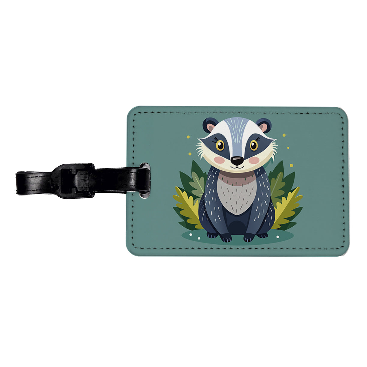 Badger Cute Travel Faux Leather Luggage Tag