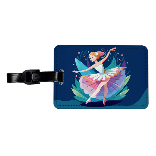 Ballerina Ballet Dancer Cute Travel Faux Leather Luggage Tag