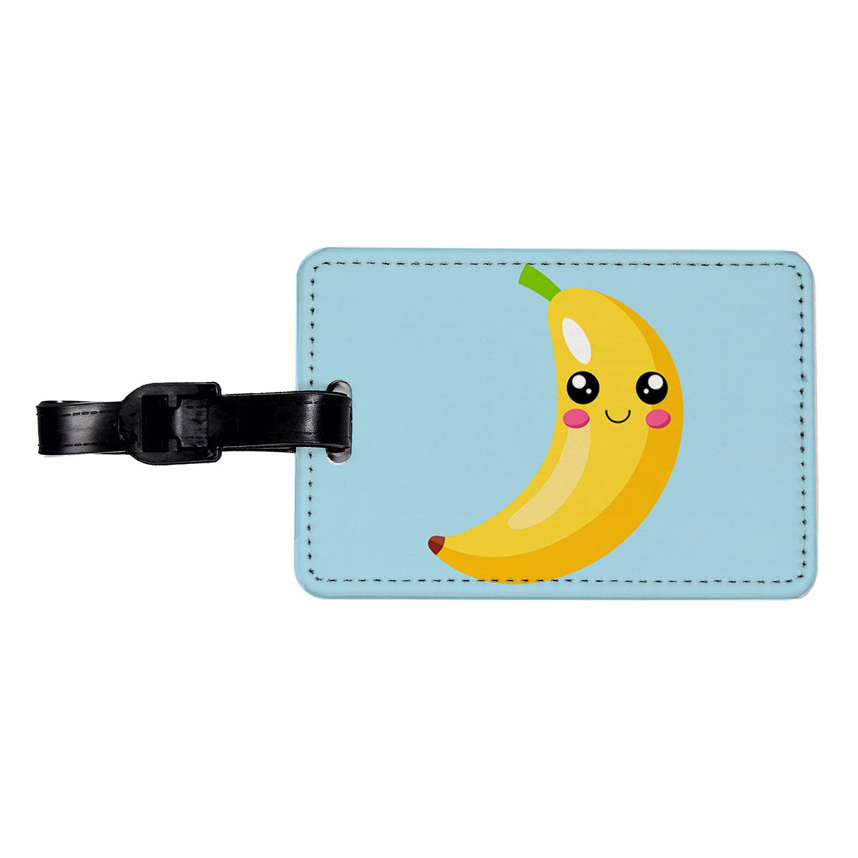 Banana Cute Happy Fruit Travel Faux Leather Luggage Tag