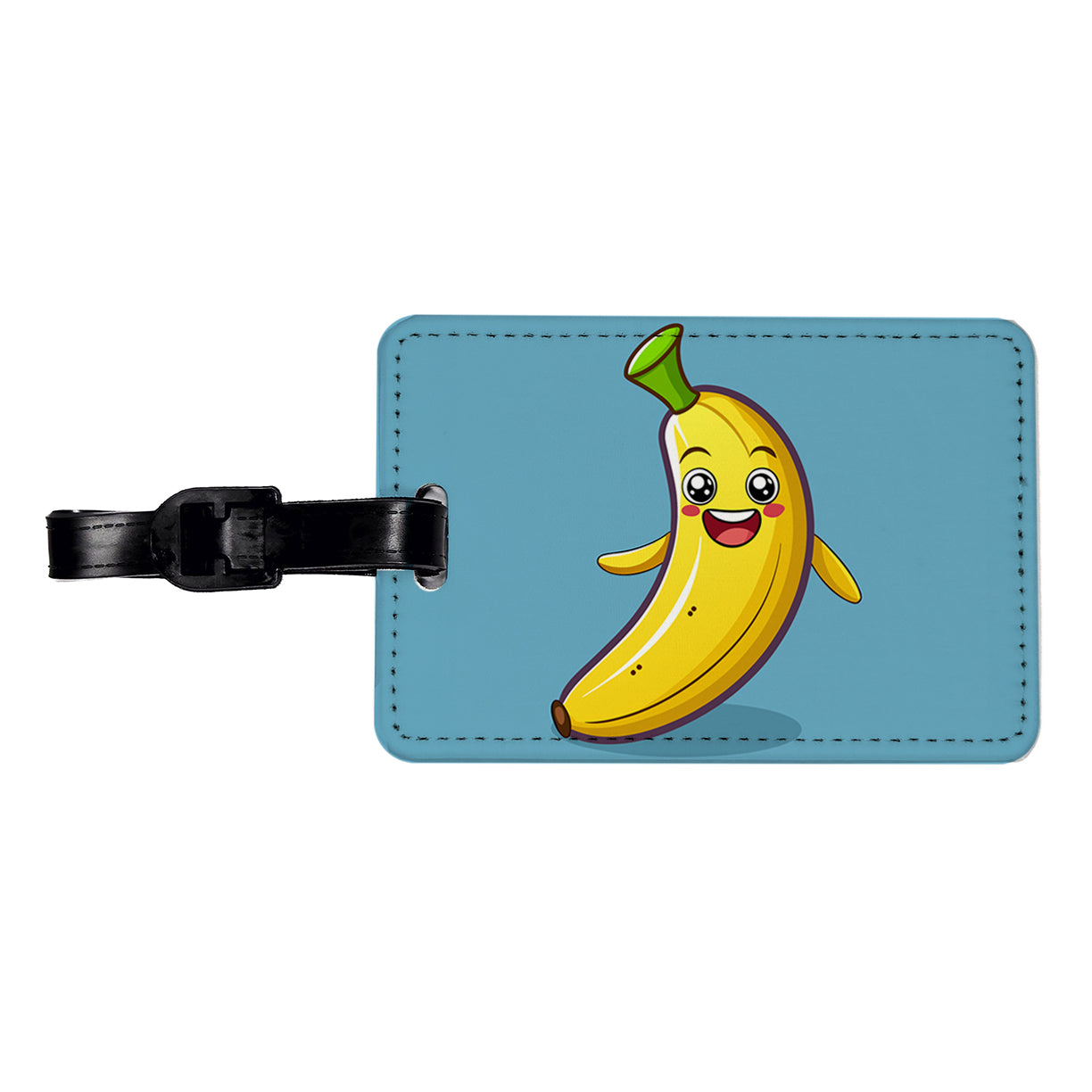 Banana Happy Fruit Travel Faux Leather Luggage Tag