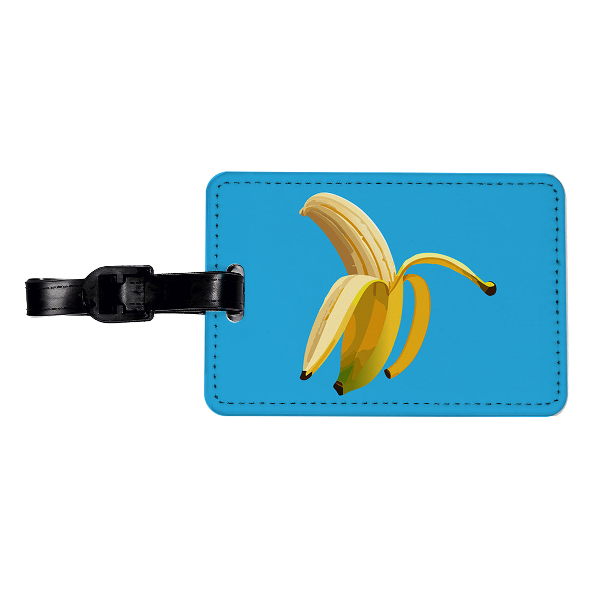 Banana Peeled Fruit Travel Faux Leather Luggage Tag