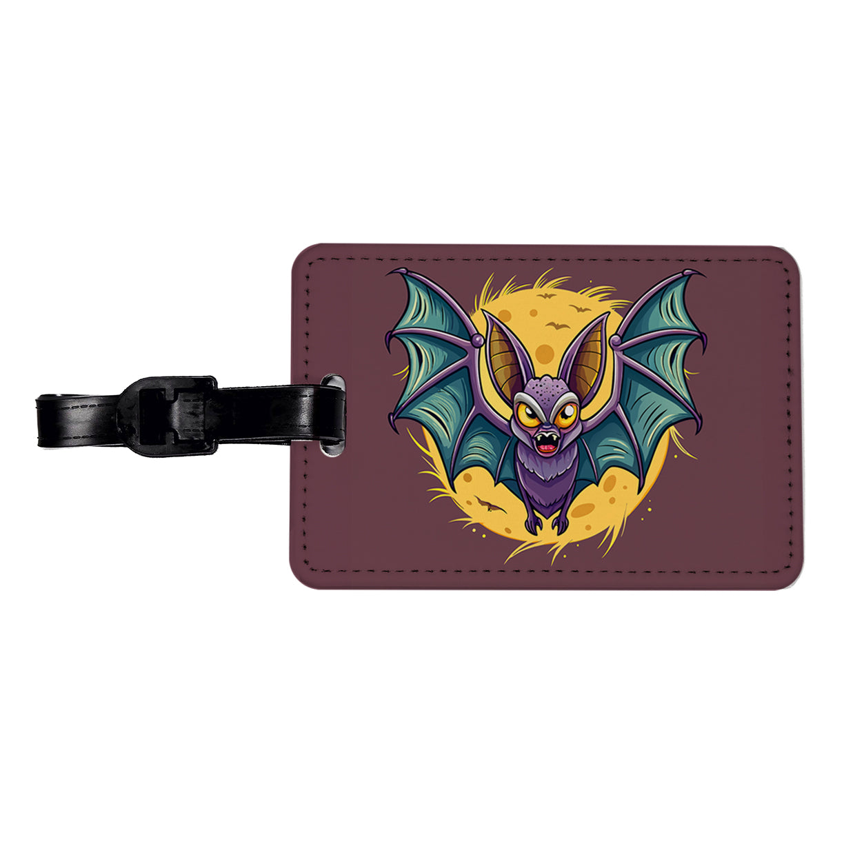 Bat Flying Halloween Spooky Travel Faux Leather Luggage Tag
