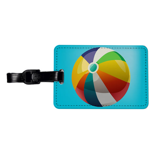 Beach Ball Colorful Travel Faux Leather Luggage Tag