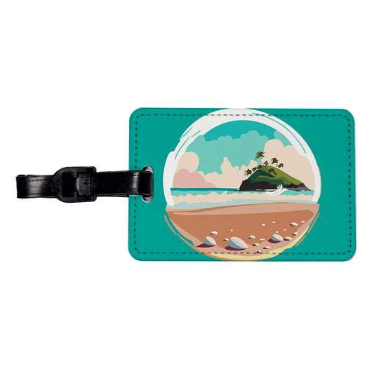 Beach Ocean Paradise Tropical Island Vacation Travel Travel Faux Leather Luggage Tag
