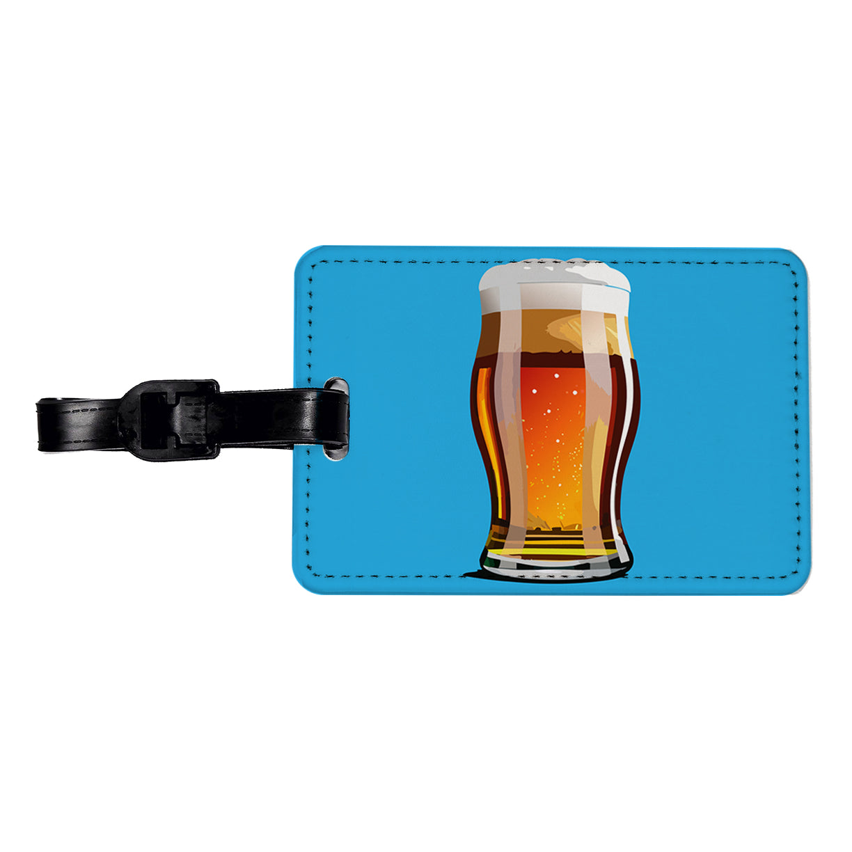 Beer Glass Mug Travel Faux Leather Luggage Tag