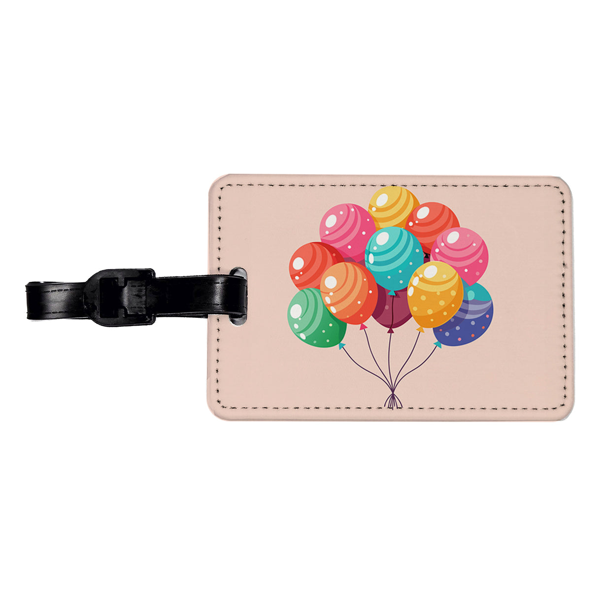 Birthday Balloons Happy Travel Faux Leather Luggage Tag