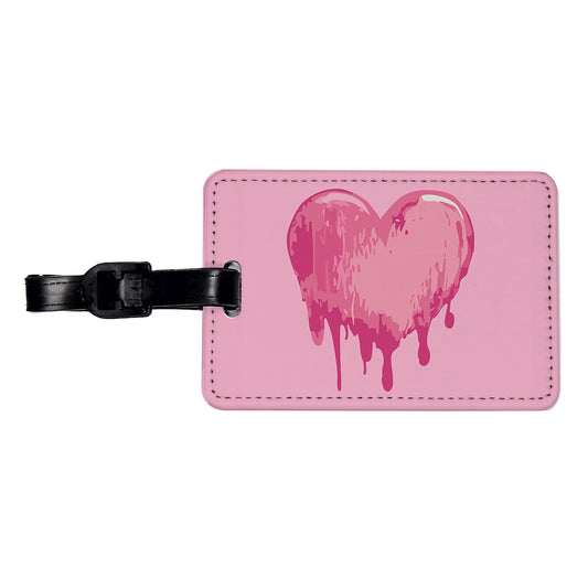 Bleeding Heart Pink Travel Faux Leather Luggage Tag