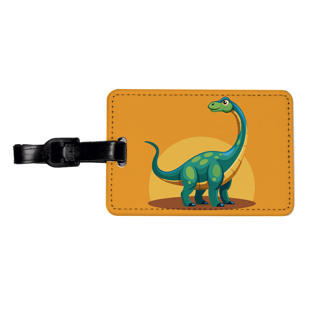 Brachiosaurus Dinosaur Travel Faux Leather Luggage Tag