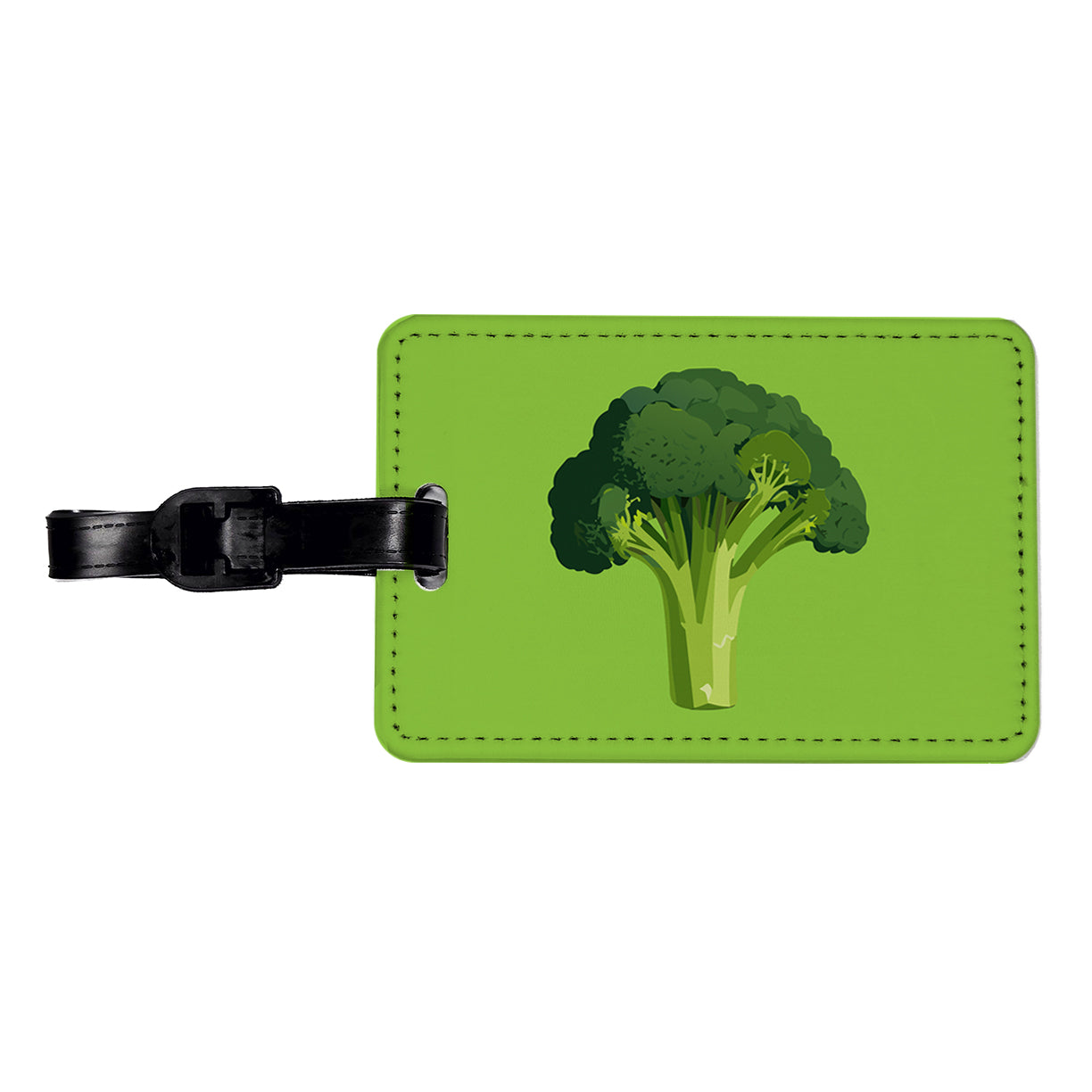 Broccoli Vegetable Vegan Vegetarian Travel Faux Leather Luggage Tag