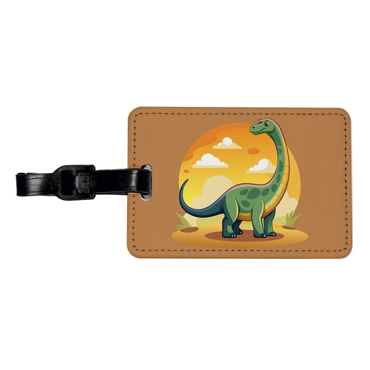 Brontosaurus Travel Faux Leather Luggage Tag