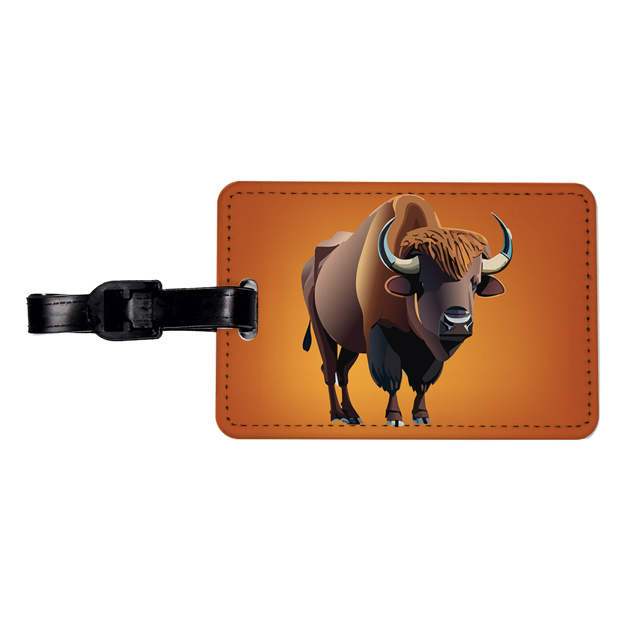 Buffalo Standing Travel Faux Leather Luggage Tag