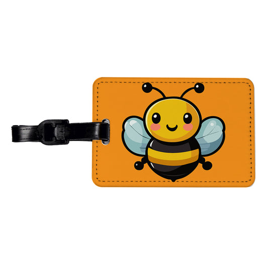 Bumble Bee Happy Travel Faux Leather Luggage Tag
