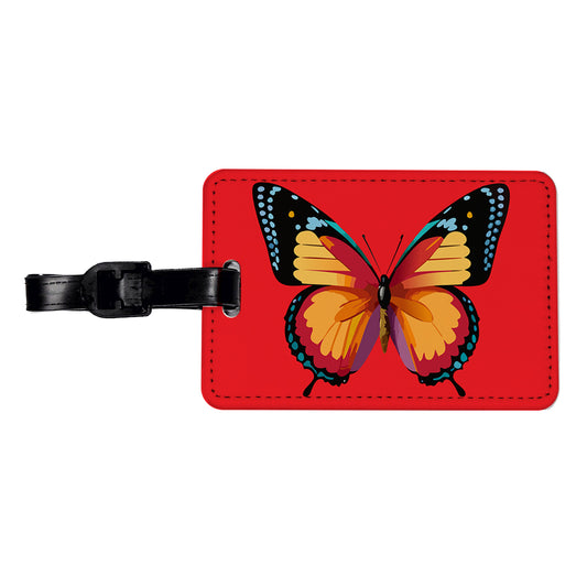 Butterfly Colorful Travel Faux Leather Luggage Tag