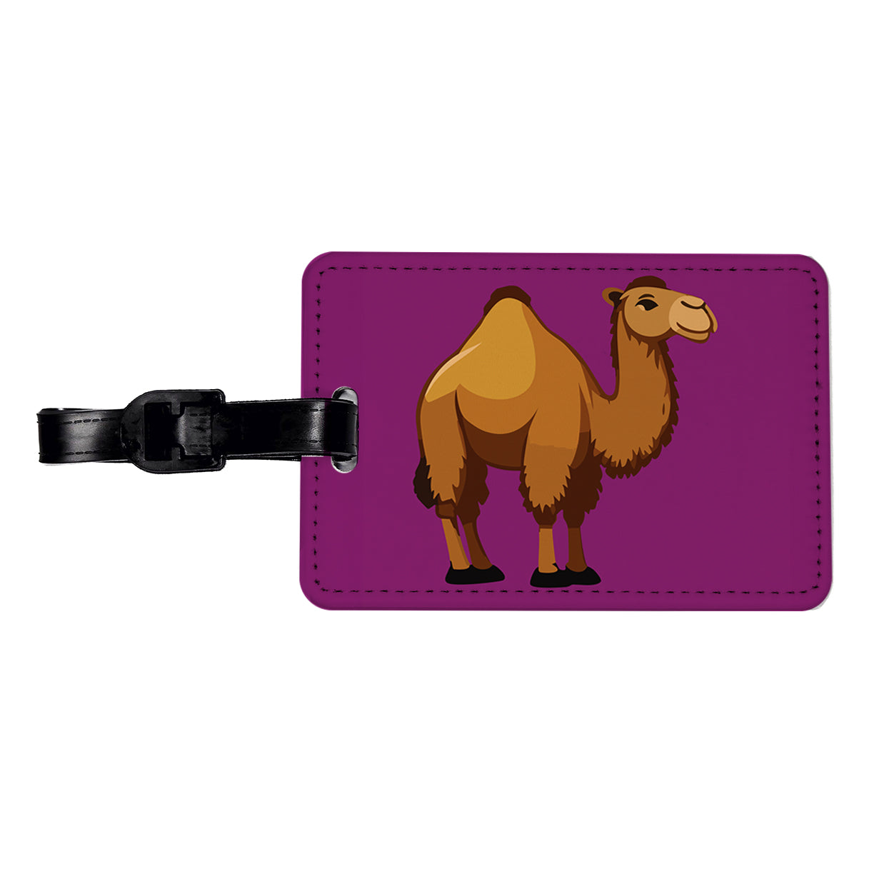 Camel Cute Profile Travel Faux Leather Luggage Tag