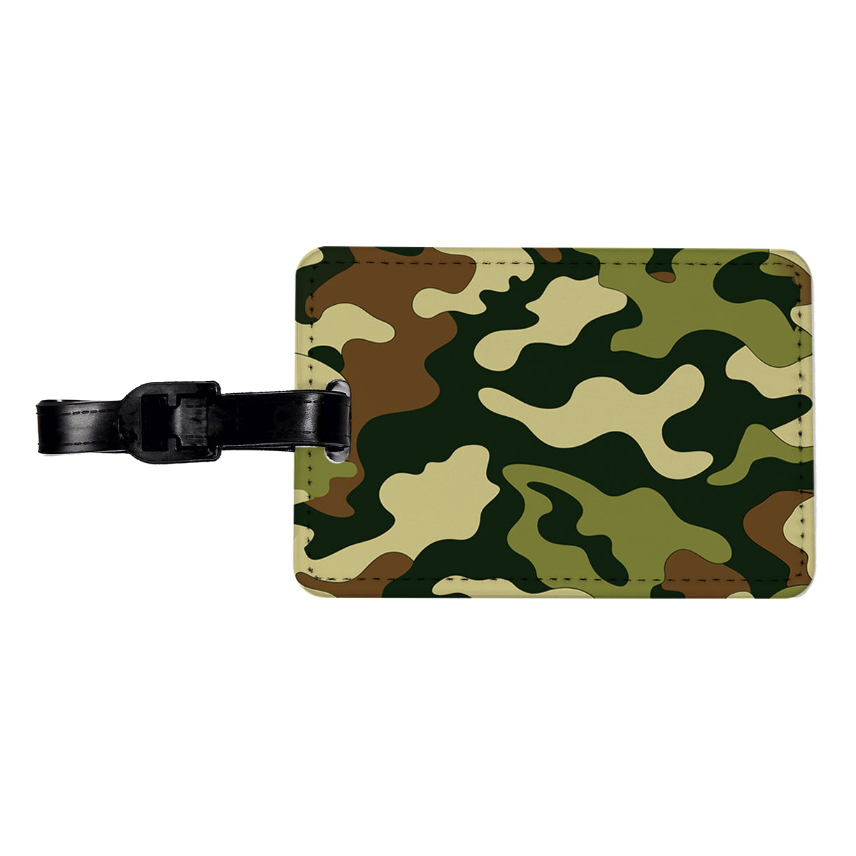 Camouflage Pattern Travel Faux Leather Luggage Tag