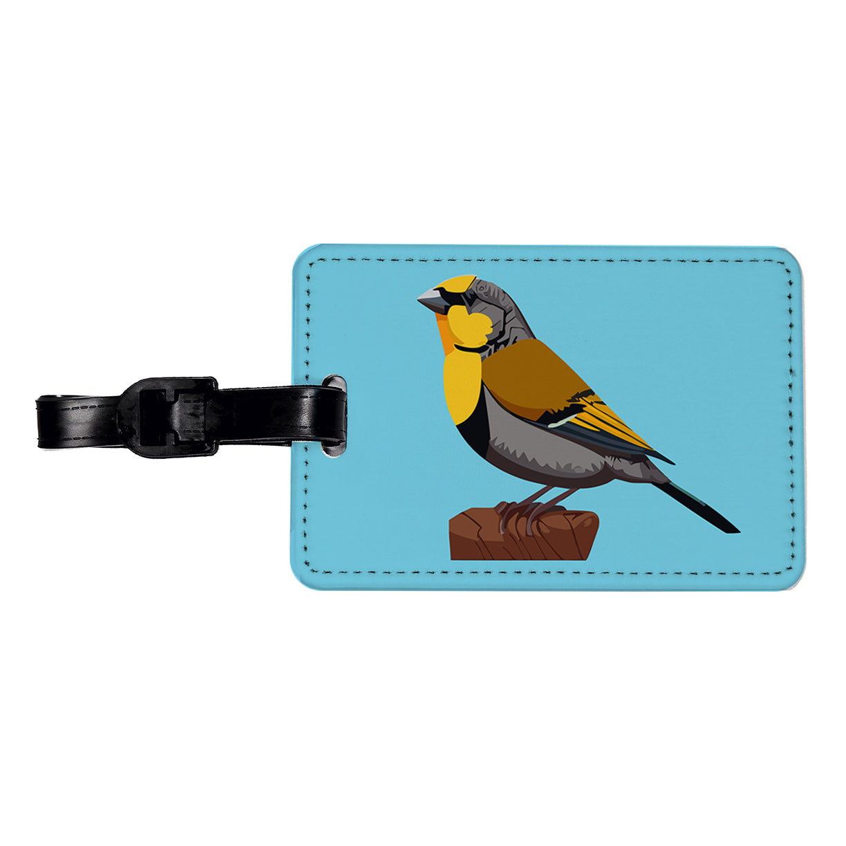 Canary Yellow Bird Travel Faux Leather Luggage Tag