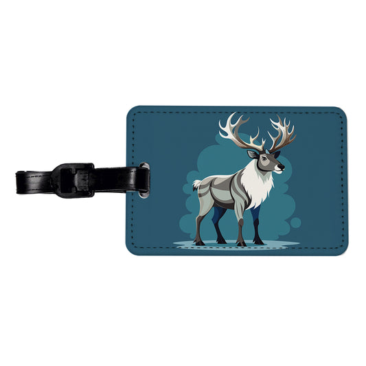 Caribou Reindeer Travel Faux Leather Luggage Tag