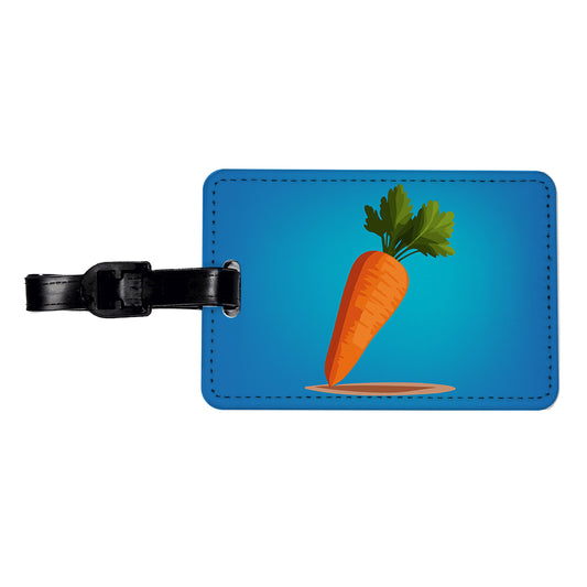 Carrot Cute Vegetable Vegetarian Vegan Travel Faux Leather Luggage Tag