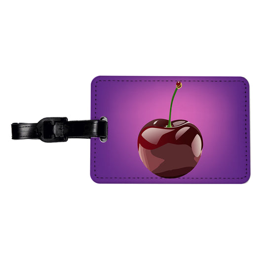 Cherry Fruit Travel Faux Leather Luggage Tag
