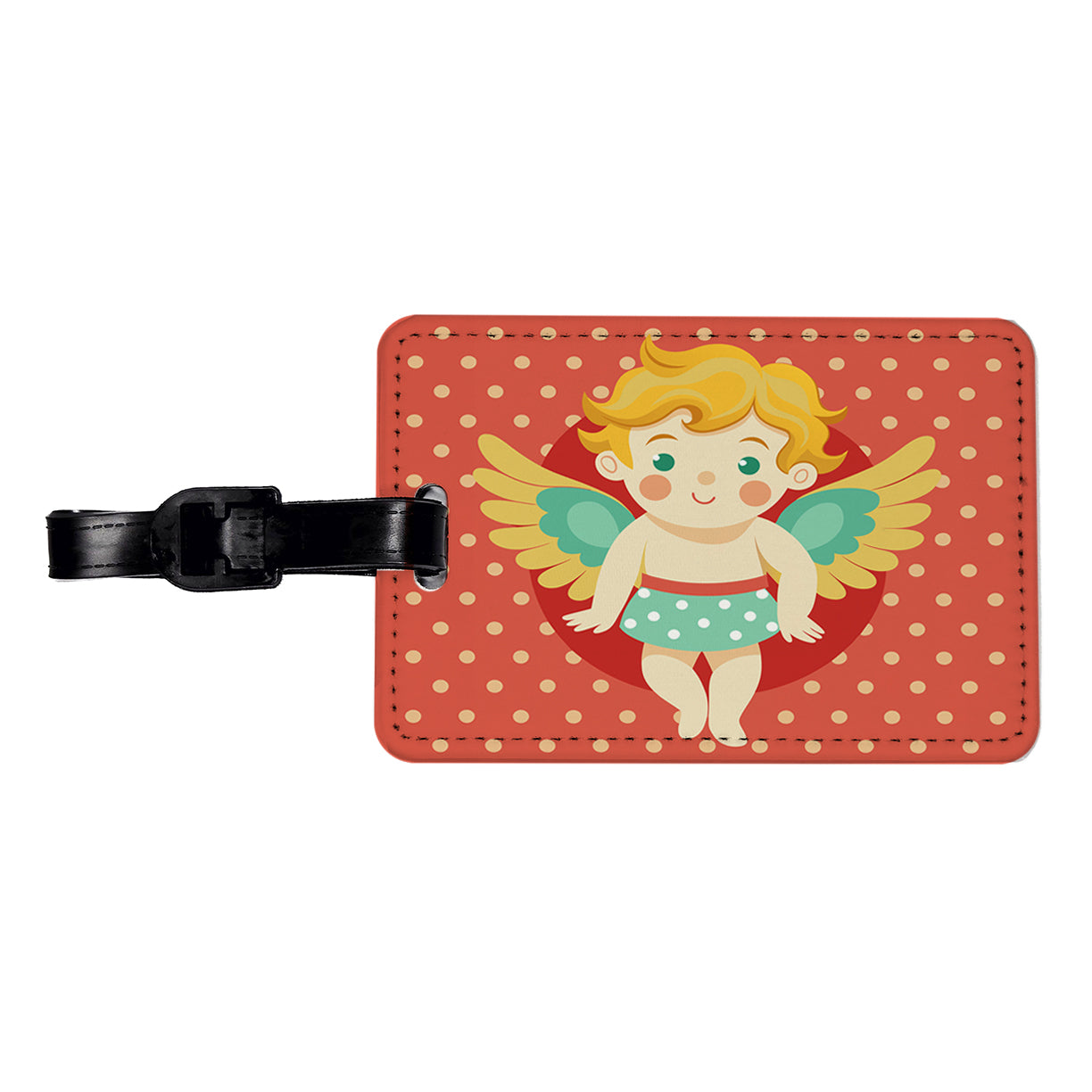 Cherub Cupid Cute Valentines Day Travel Faux Leather Luggage Tag