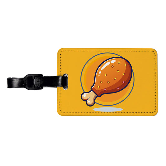 Chicken Drumstick Travel Faux Leather Luggage Tag