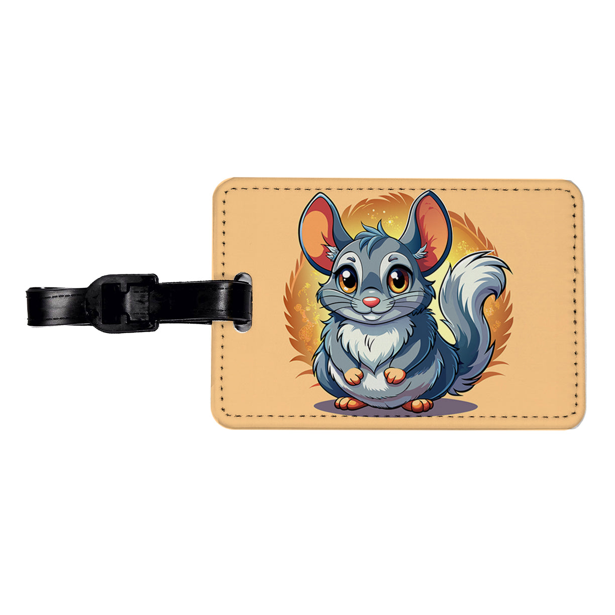 Chinchilla Cute Travel Faux Leather Luggage Tag